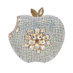 KHNMEET-Maçã Rosa Bolsa Noite para Mulheres, Diamante De Cristal, Embreagem De Festa, Saco De Luxo De Casamento, Moda De Frutas, Bolsa Das Senhoras, SC146