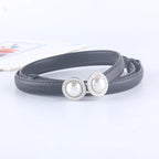 Mulheres elegantes pérola cinto de cintura fivela elástica pérola feminino meninas vestido cinto