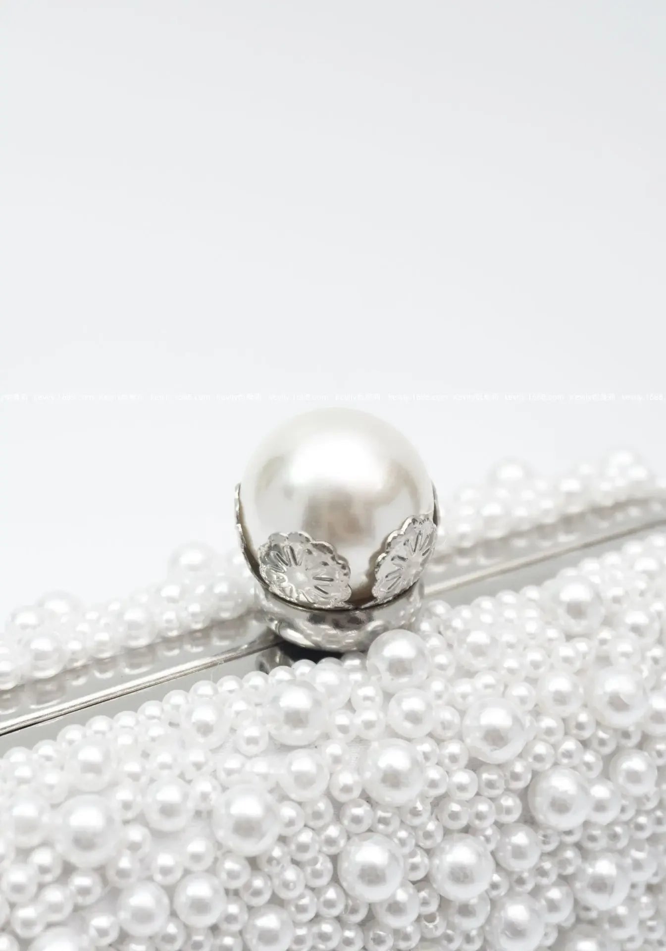 Keweli cor pura grânulo bordado pérola saco de noite portátil doce elegante fibra poliéster dureza compartimento interior