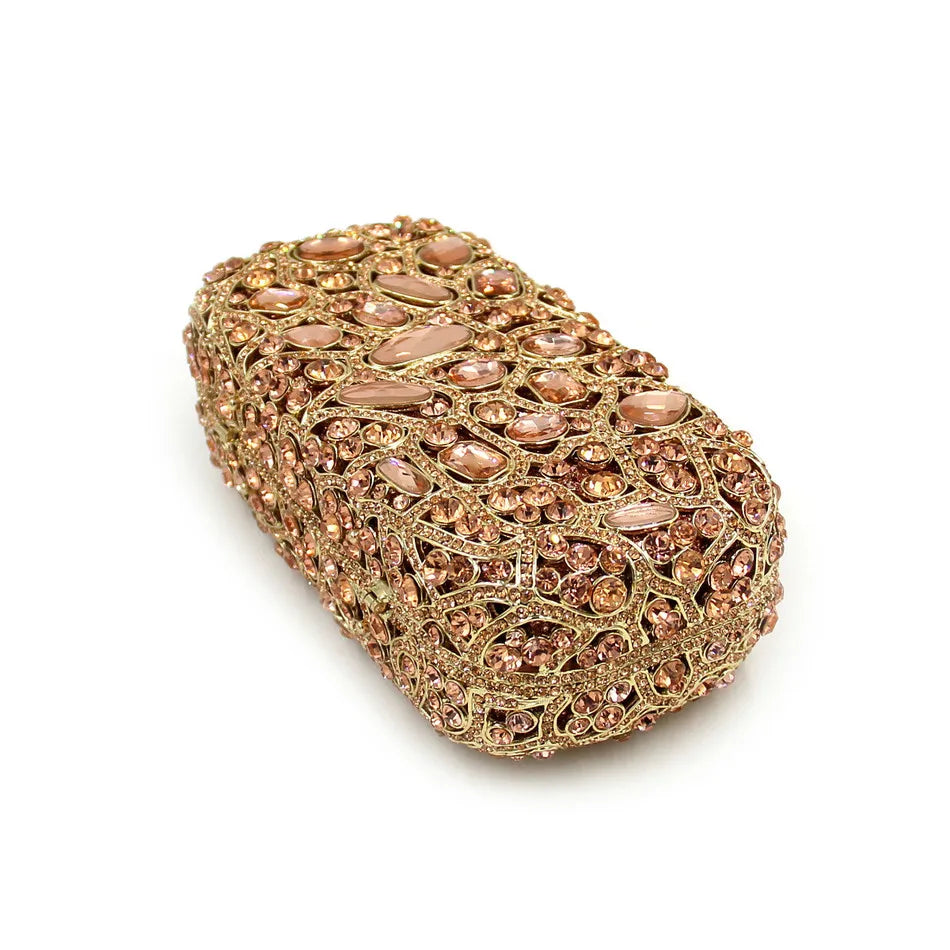 Atacado de luxo rosa diamante feminino luxo strass embreagem saco noite e bolsa cristal saco noite