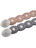 Cowgirl cowboy oco oval pu ilhópunk desempenho cintos femininos cintura retro decorar acessório cinto em roupas coa