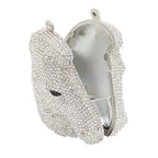 Boutique de fgg cabeça de cavalo dourado feminino cristal noite bolsa e bolsa festa casamento minaudiere animal strass saco embreagem