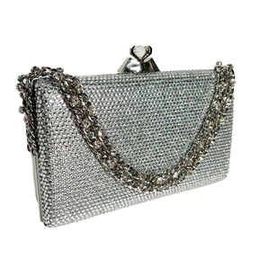 Bolsa de ombro feminina com diamante brilhante, bolsa de ombro para festa à noite, alça única, bolsa de casamento brilhante, versátil, material rígido