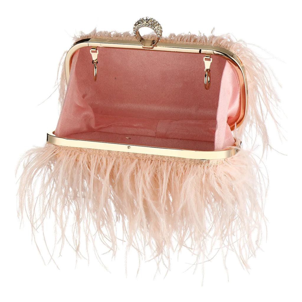 Sacos de noite de avestruz para mulheres, bolsa crossbody de ombro, bolsa de embreagem de festa borla verde, 2022