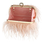 Sacos de noite de avestruz para mulheres, bolsa crossbody de ombro, bolsa de embreagem de festa borla verde, 2022