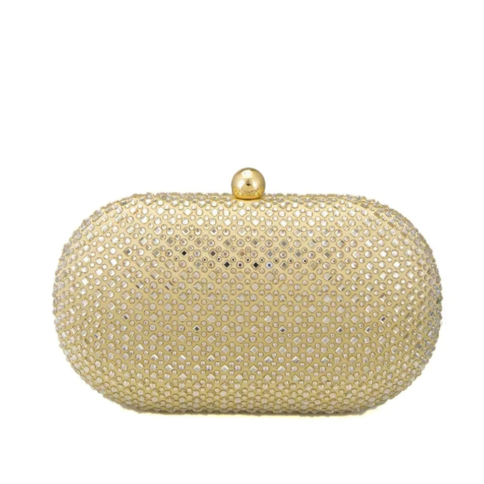 Bolsa Clutch Elegante com Strass Brilhante, Bolsa Feminina da Moda, Novo Estilo Transfronteiriço, Bolsa de Jantar com Diamantes Embutidos, Poliéster
