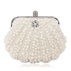 Bolsa pérola para mulheres, embreagem frisada de dois lados, sacos de noite elegantes, bolsa de casamento nupcial, bolsa luxuosa de strass, moda