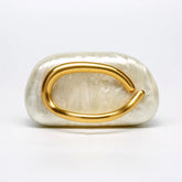 Mulheres grande bronze metal nome acrílico caixa embreagem sacos de noite nupcial bolsas e bolsas praia presente luxo designer bolsa