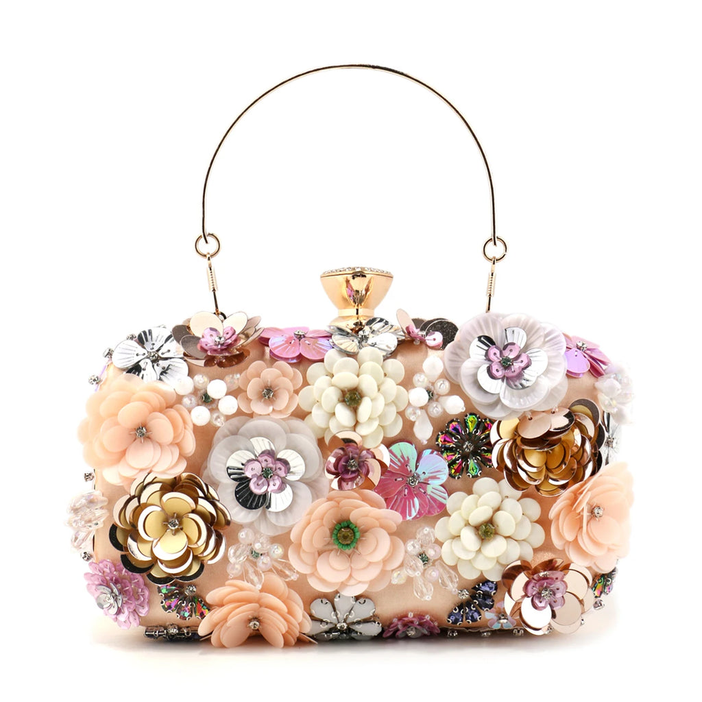 Moda feminina sacos flor diamantes bordado pequena embreagem de luxo senhora bolsas sacos noite nova chegada corrente bolsa ombro
