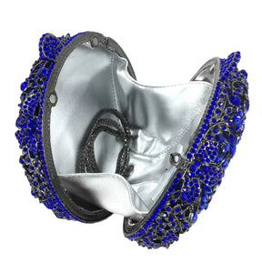 Boutique de fgg luz azul safira flor cristal sacos de noite para festa de casamento feminino strass bolsas nupcial saco de embreagem