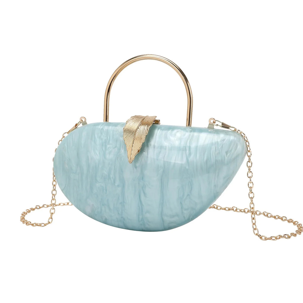 Moda acrílico folha bloqueio saco de embreagem jantar feminino bolsa de ombro elegante acrílico bloqueio fivela versátil saco de noite