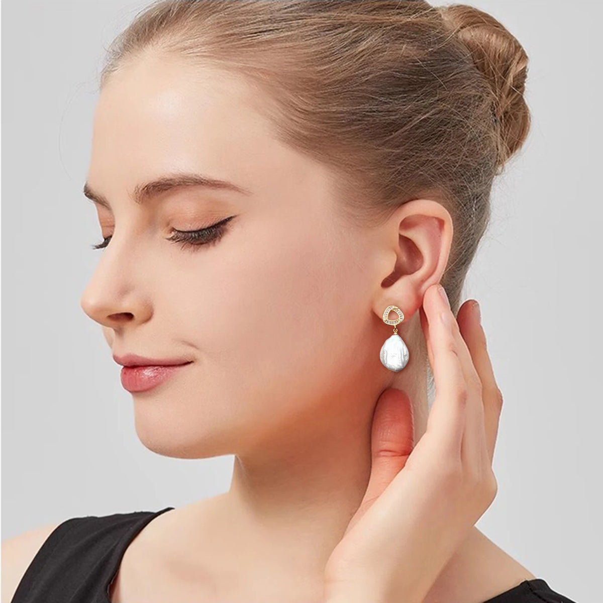 Brincos de pérola barroca natural real mulher, prata 925 branco pérola de água doce brincos jóias esposa presente de aniversário branco