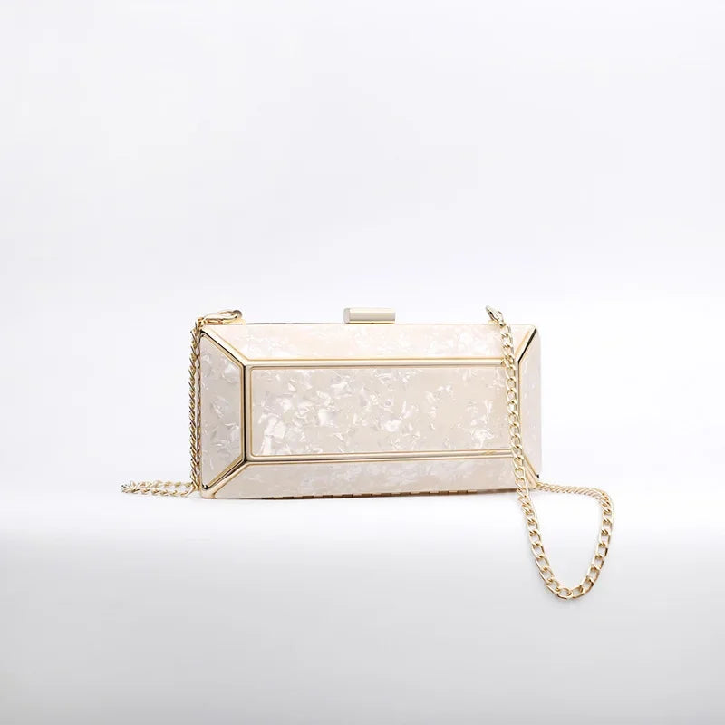 2024 na moda acrílico único saco de noite feminino vestido de mão versátil ombro único inclinação crossbody sistema bolso