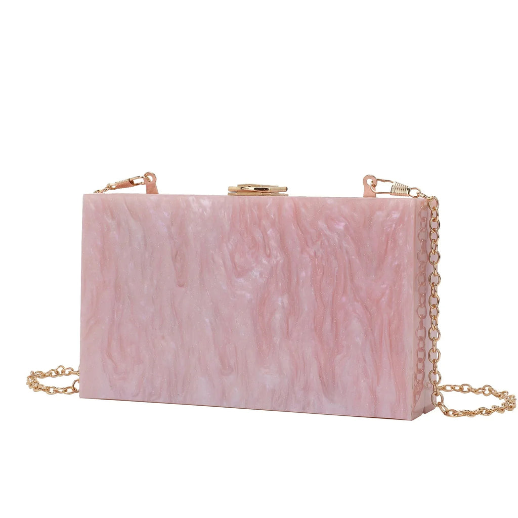 Moda na moda padrão de mármore acrílico saco de noite feminino crossbody bolsa de ombro único material duro da china continental