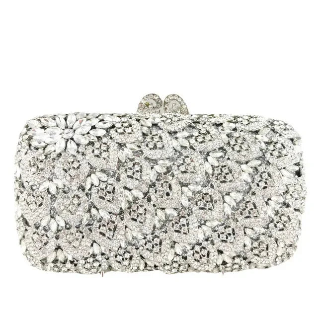 Boutique de fgg prata flor embreagem feminina cristal bolsas noite nupcial casamento strass minaudiere saco formal sacos festa