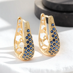 Brincos de argola redondos de cristal verde para mulheres, vintage, cor dourada, arco-íris, zircônia, fivela de orelha, joias de casamento, presente de dia das mães