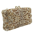 Boutique De FGG Bolsas e embreagens de noite com flores artesanais, bolsas e bolsas de mão com strass dourados, bolsa de embreagem de noiva para casamento