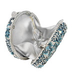 Boutique de fgg luz azul safira flor cristal sacos de noite para festa de casamento feminino strass bolsas nupcial saco de embreagem