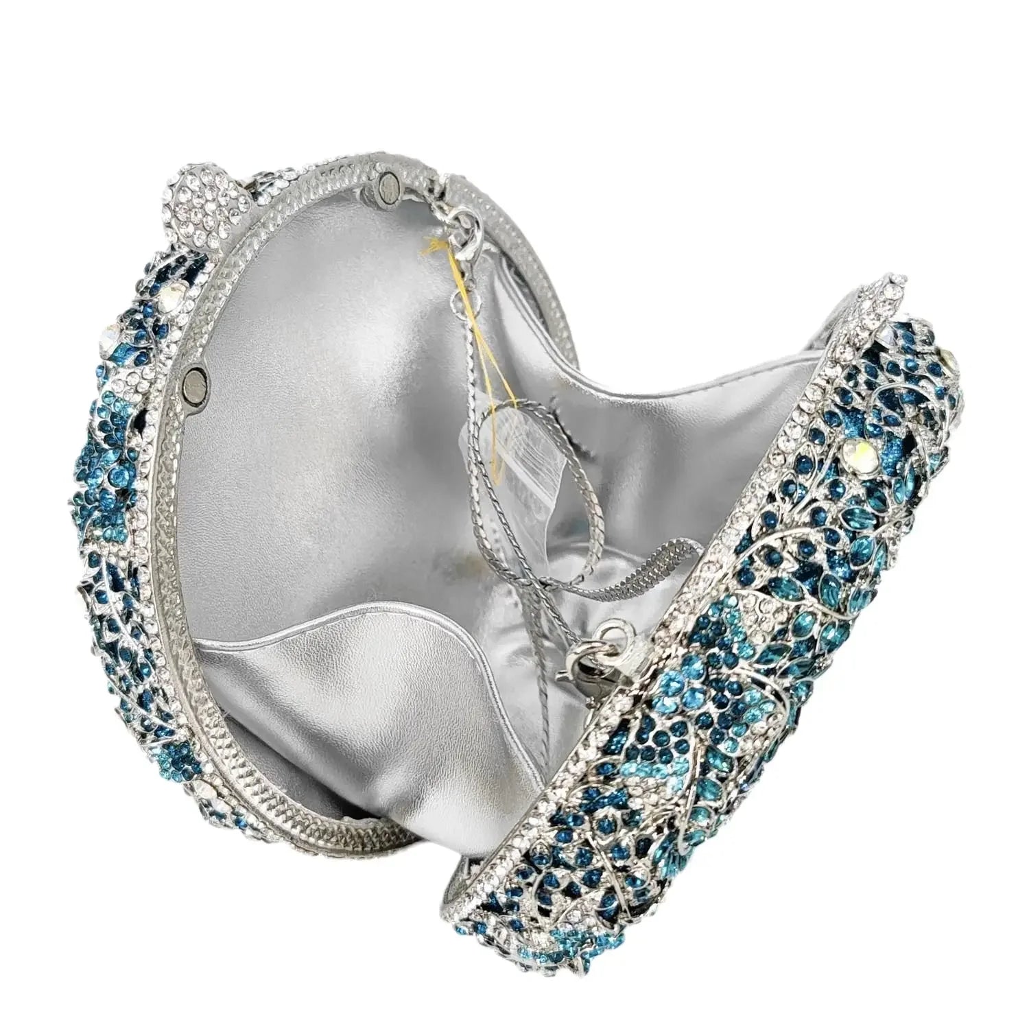 Boutique de fgg luz azul safira flor cristal sacos de noite para festa de casamento feminino strass bolsas nupcial saco de embreagem