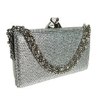 Bolsa de ombro feminina com diamante brilhante, bolsa de ombro para festa à noite, alça única, bolsa de casamento brilhante, versátil, material rígido