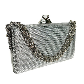 Bolsa de ombro feminina com diamante brilhante, bolsa de ombro para festa à noite, alça única, bolsa de casamento brilhante, versátil, material rígido