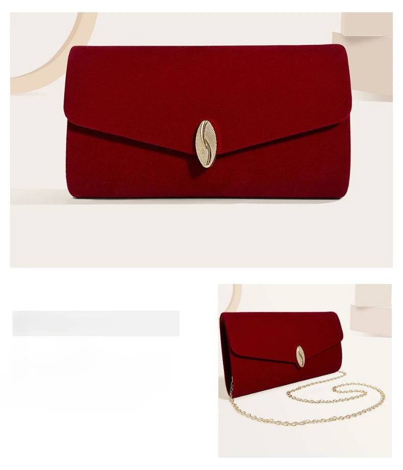 Bolsa quadrada do vintage de veludo para casamento nupcial, garras banquete vermelho, sacos de ombro, envelope azul Prom, novo, 2023