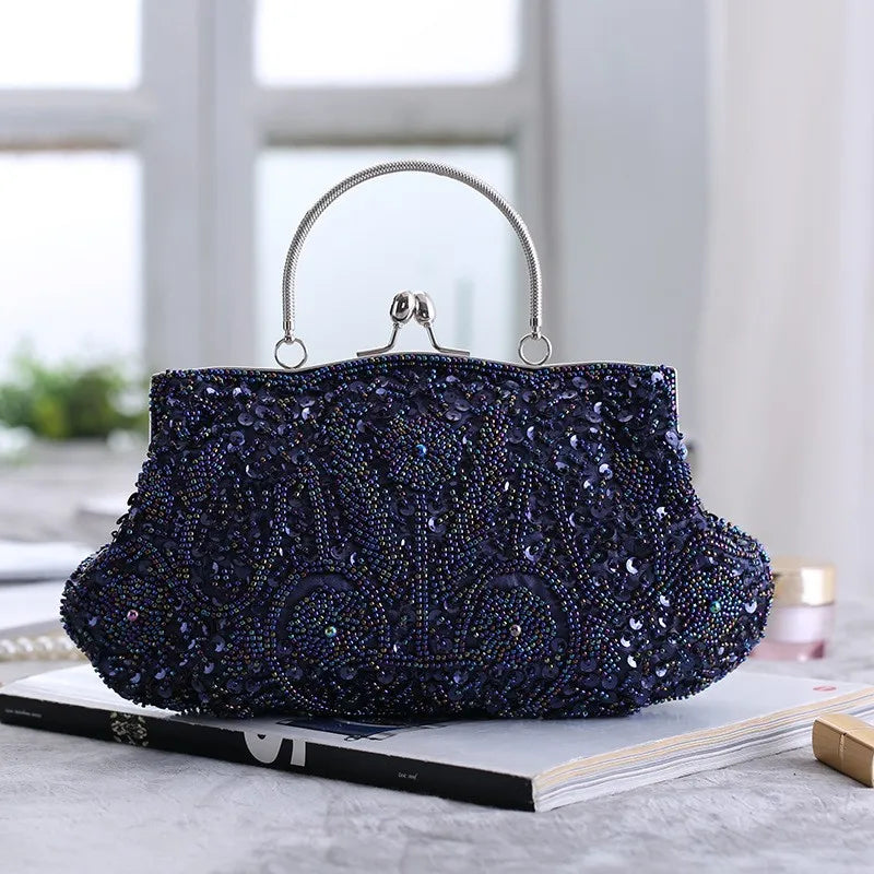 Bolsa de design de lantejoulas para mulheres, grande capacidade, portátil, frisada, bolsa de casamento, acessórios de moda