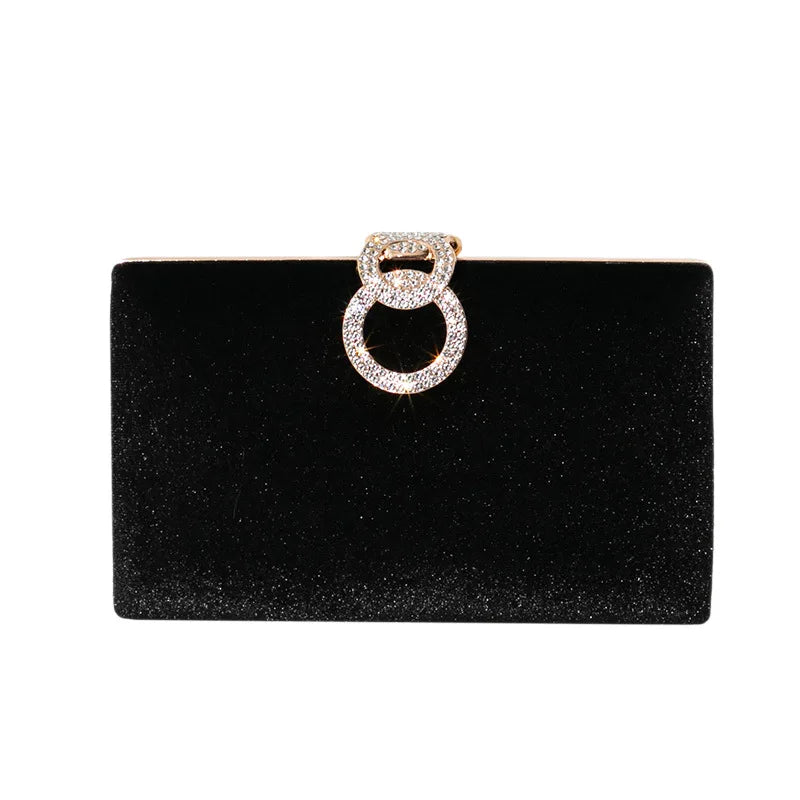 Luxo veludo saco de embreagem designer jantar vestido festa casamento banquete saco brilhante strass corrente bolsas elegante saco noite