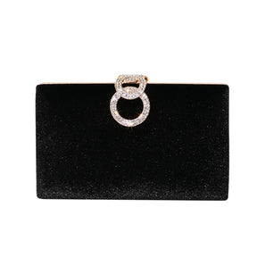 Luxo veludo saco de embreagem designer jantar vestido festa casamento banquete saco brilhante strass corrente bolsas elegante saco noite