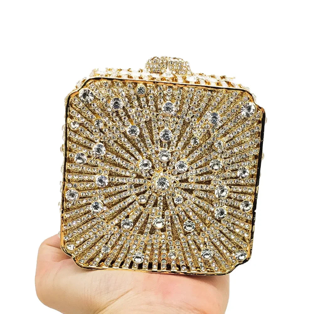 Cristal Noite Embreagem Para Mulheres, Bolsa De Casamento, Embreagem De Noiva, Minaudiere Box, Bolsas De Strass, Boutique, Em Stock