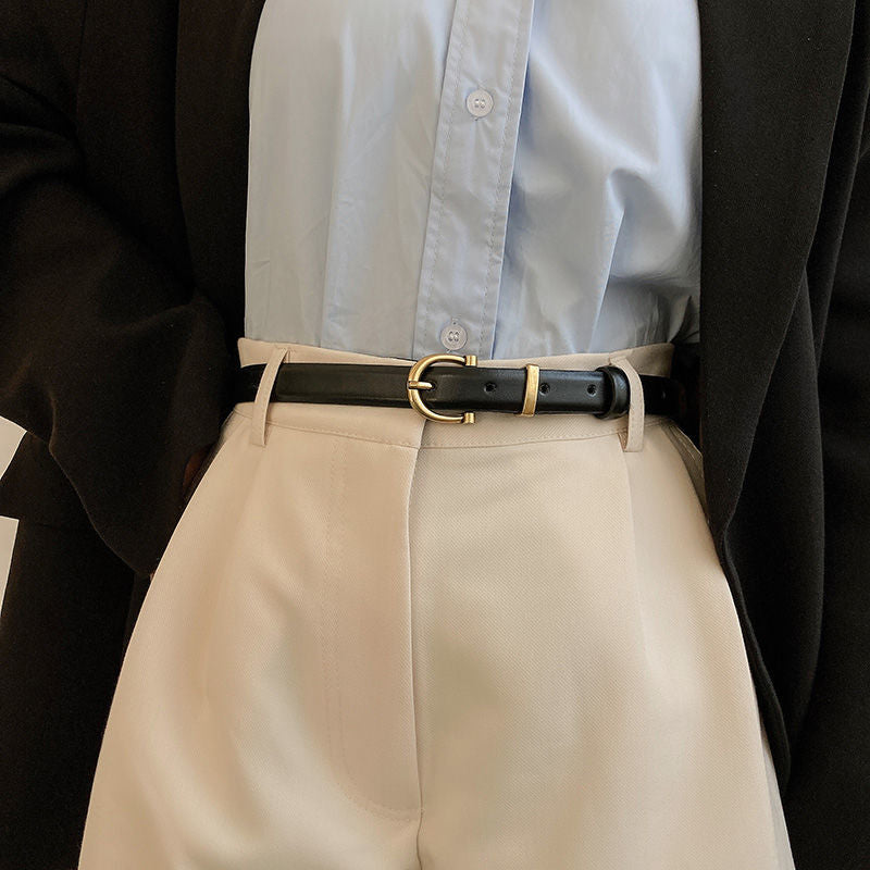 Cinto Fino Feminino Grazy em Couro Legítimo