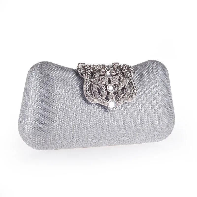 Bolsa de mão feminina embutida com diamante, concha dura, bolsa de noite, ombro, crossbody, corrente, maquiagem, couro pu, compartimento interior