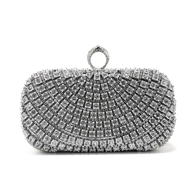 Bolsa de noite embutida com diamante, bolsa feminina para festa, vestido de casamento brilhante, versátil, bolsa crossbody para correspondência diária