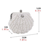 Bolsa pérola para mulheres, embreagem frisada de dois lados, sacos de noite elegantes, bolsa de casamento nupcial, bolsa luxuosa de strass, moda