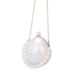 Elegante pérola bolsa crossbody jantar saco festa de casamento vestido de noite saco forma ovo ganso moda nova chegada