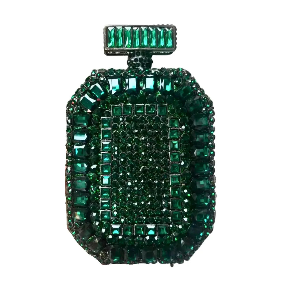 Azul/ouro garrafa de vidro cristal saco noite caixa perfume diamante feminino bolsas casamento nupcial strass embreagem senhora festa bolsa