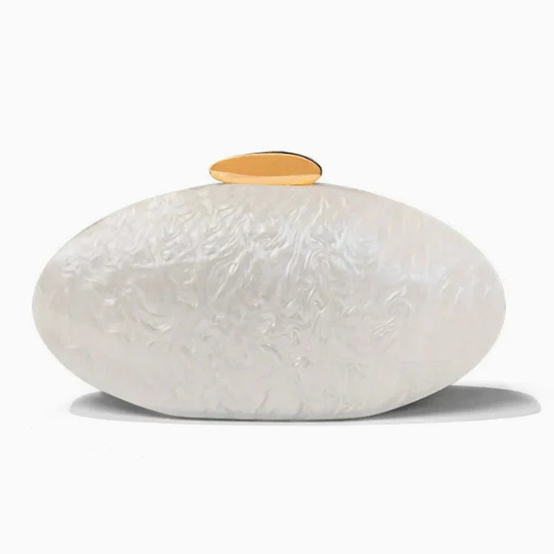 Nova moda acrílico brilhante jantar saco de mão saco de ombro em forma de ovo de ganso crossbody saco