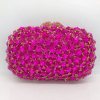 Embreagem de pedra clara branca e prateada para mulheres, bolsas de cristal, festa de casamento, bolsas de baile, embreagem nupcial de diamante