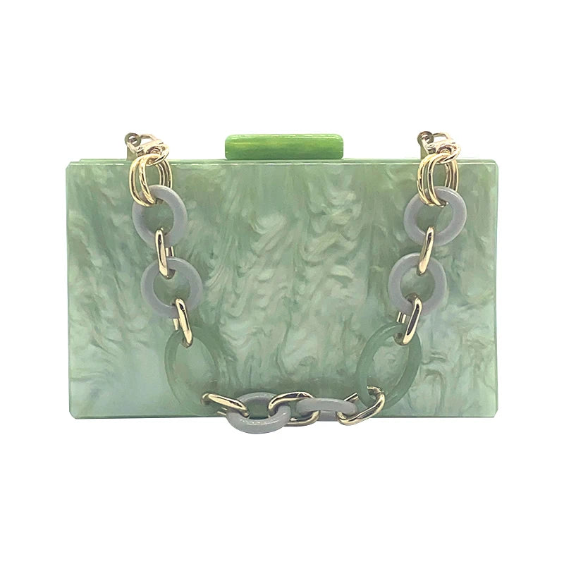 Bolsa crossbody acrílica para mulheres, bolsas de luxo, bolsa de moedas, verde puro, bolsa de ombro fofa, marca de moda, nova, 2022