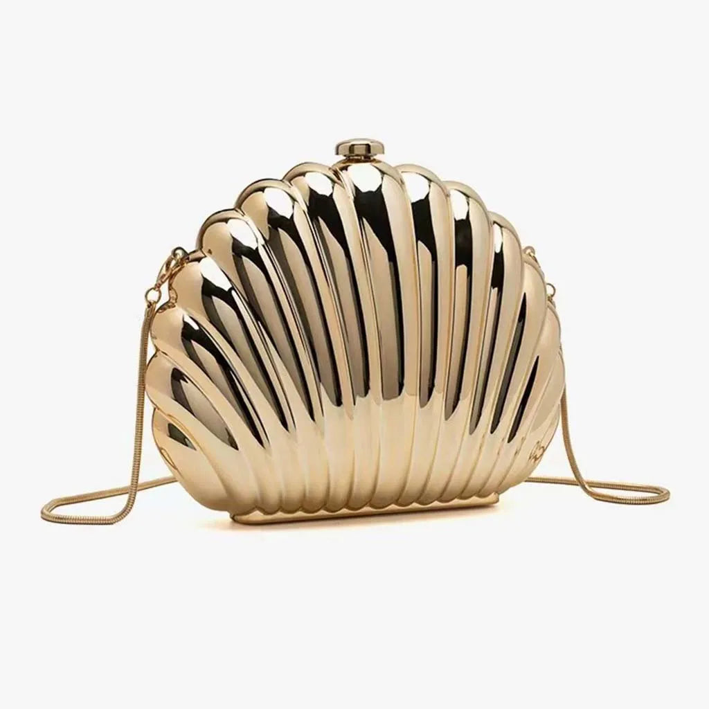 Metálico feito à mão festa de casamento pequenas bolsas designer ins mulheres prata ouro concha saco bonito acrílico noite saco embreagem