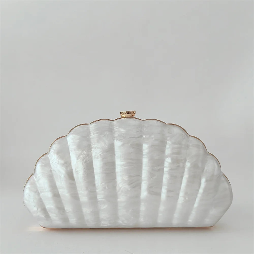 Mini carteira feminina concha ombro crossbody festa de casamento bolsa pérola acrílico sacos de noite designer lday bolsa de embreagem luxo