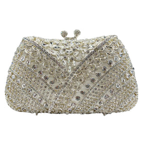 Forma de renda Y de luxo de alta qualidade, festa de casamento de diamante, sacola, bolsa de noite, embreagem de cristal