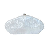 2024 outono nova moda acrílico portátil noite banquete saco de ondulação de água padrão deformado pedra ombro único inclinação cruz