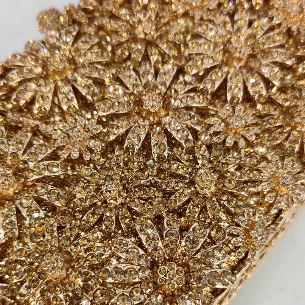 Boutique de fgg crisântemo flor sacos de noite e embraiagens feminino cristal embreagem festa casamento strass bolsas bolsas