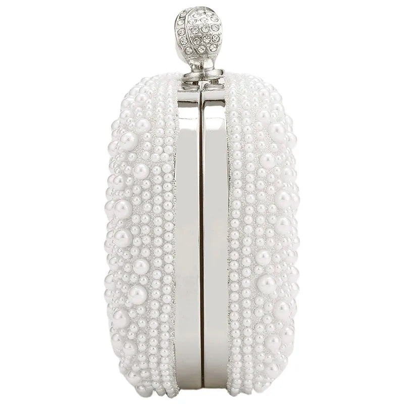Bolsas de noite femininas pérola frisado bolsa embreagem casamento nupcial garras festa baile senhora crossbody bolsa ombro