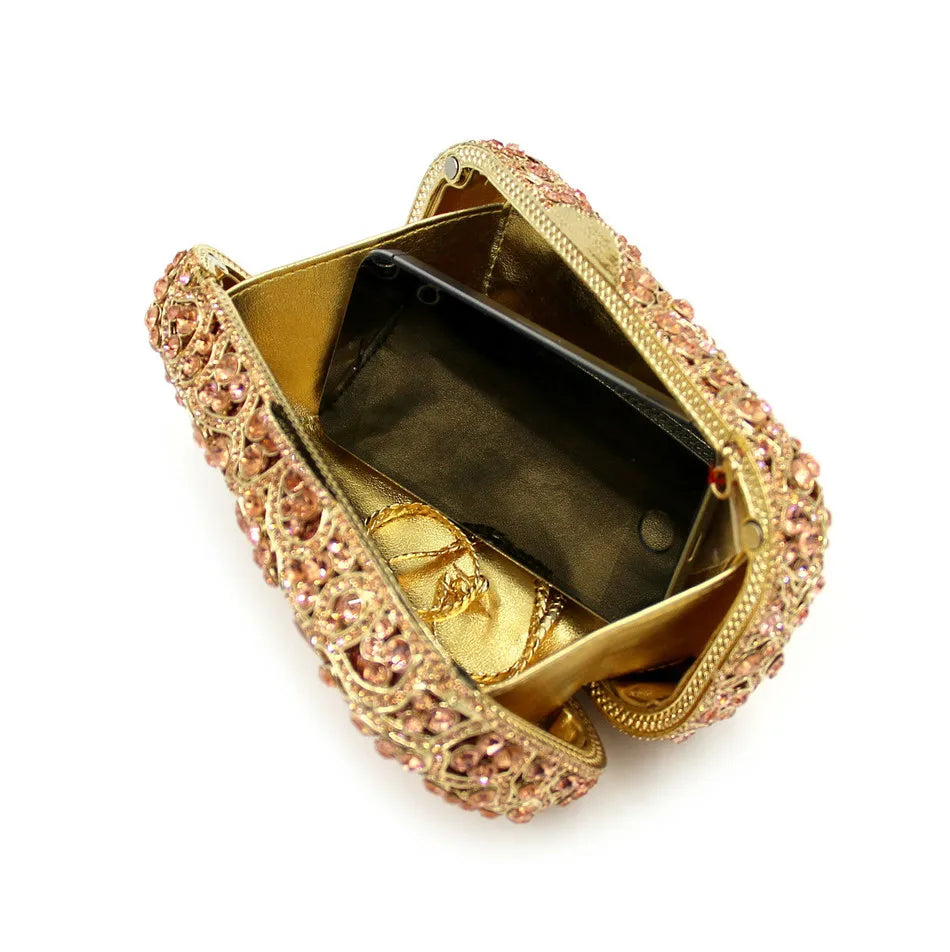 Atacado de luxo rosa diamante feminino luxo strass embreagem saco noite e bolsa cristal saco noite