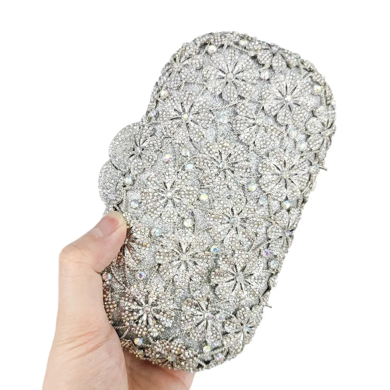 Boutique de fgg flor cristal bolsas de embreagem para mulheres elegantes, sacos de noite de strass floral, bolsa dura minaudiere