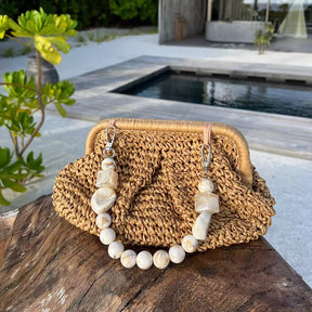 Bolsas de palha femininas da moda, bolsas de ombro estilo tecido moderno e de nicho, bolsas crossbody.