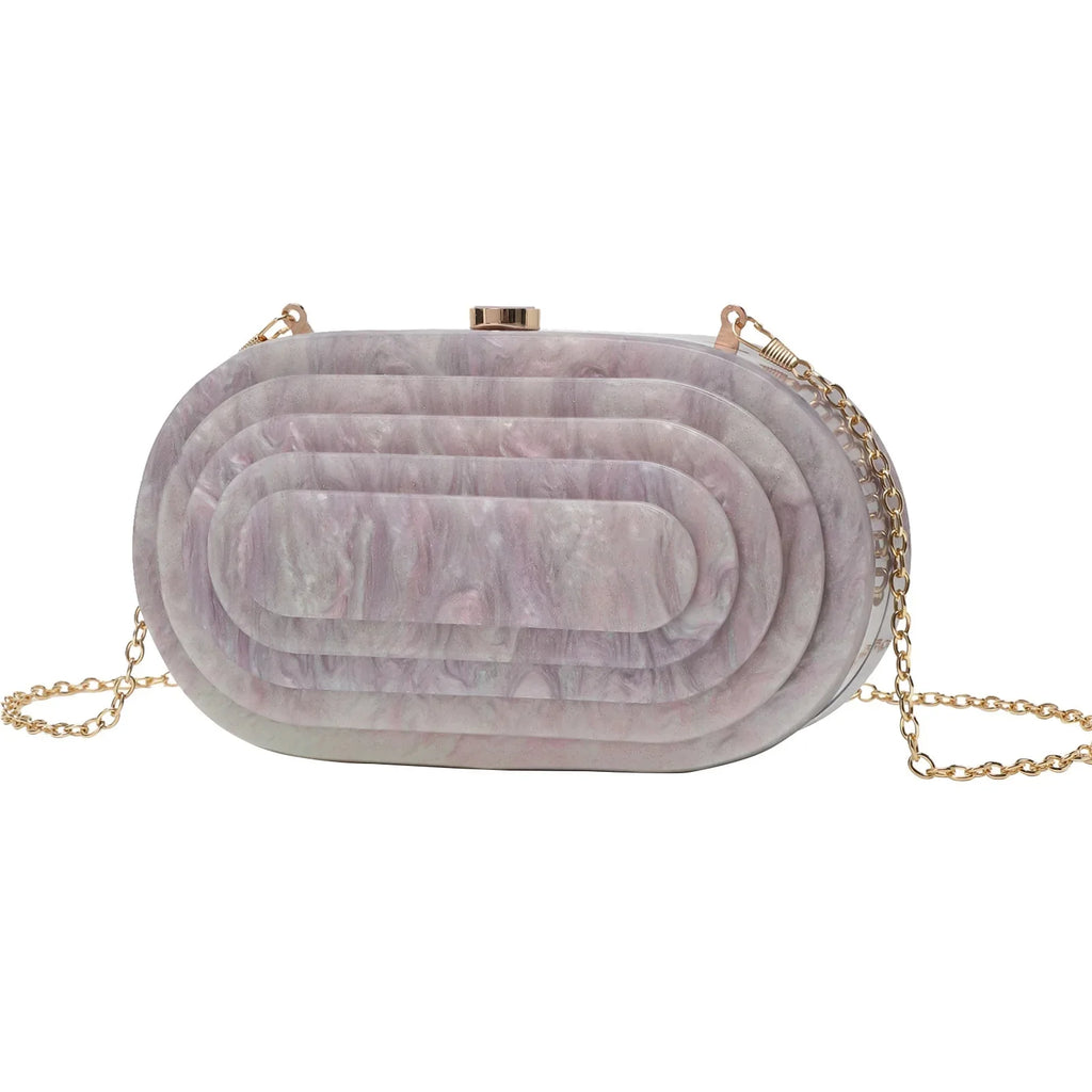 Moda acrílico bolsa de noite feminina vintage em forma de concha mármore ombro corrente saco cross-border na moda vestido de baile saco