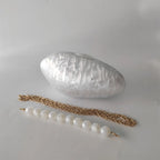 Embreagens de caixa de acrílico branco perolado feminino, mini carteira, forma irregular, festa noturna, viagem, bolsas Gilr, bolsa para mulheres